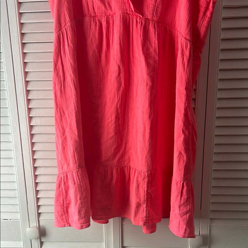 Vineyard Vines Pink Ruffle Midi Dress - Picture 2 of 8